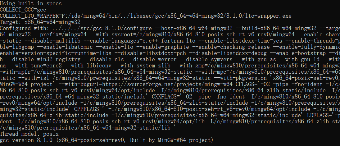 测试mingw安装完成